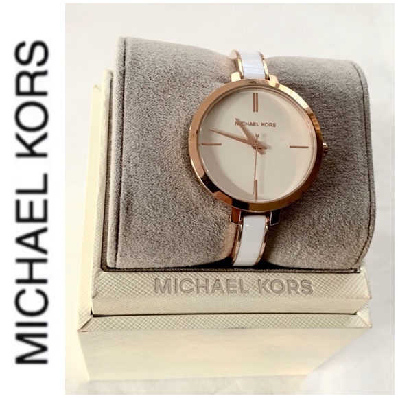 NWT authentic MK Jaryn Quartz White Dial Watch - Picture 6 of 7